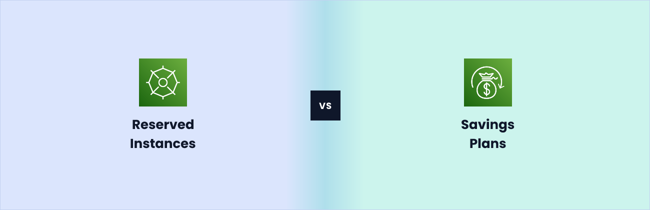AWS Reserved Instances vs Savings Plans, using AWS's own Reserved Instance Reporting and Savings Plans icons