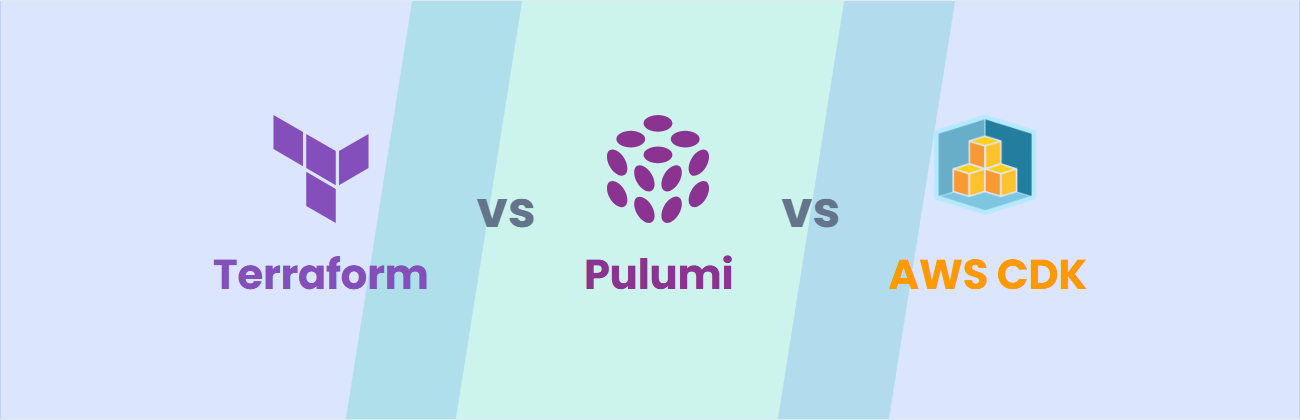 Terraform vs Pulumi vs AWS CDK logo comparison