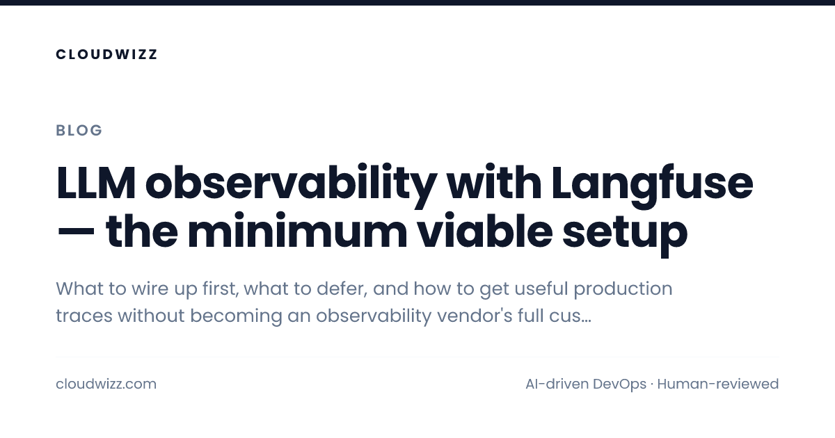 Cover for LLM observability with Langfuse — the minimum viable setup